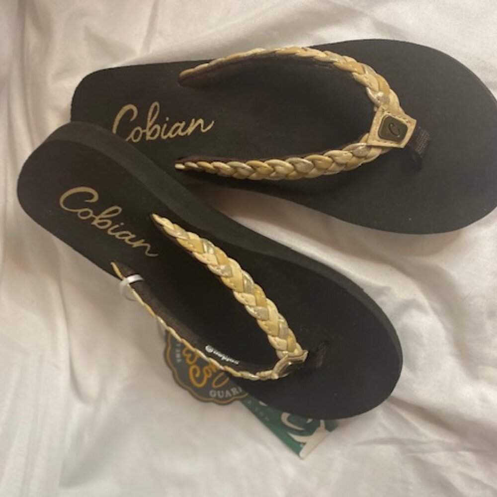 Cobain Women's Heavenly White Braided Sandals Flip Flop NEW Size 7 - Picture 3 of 7